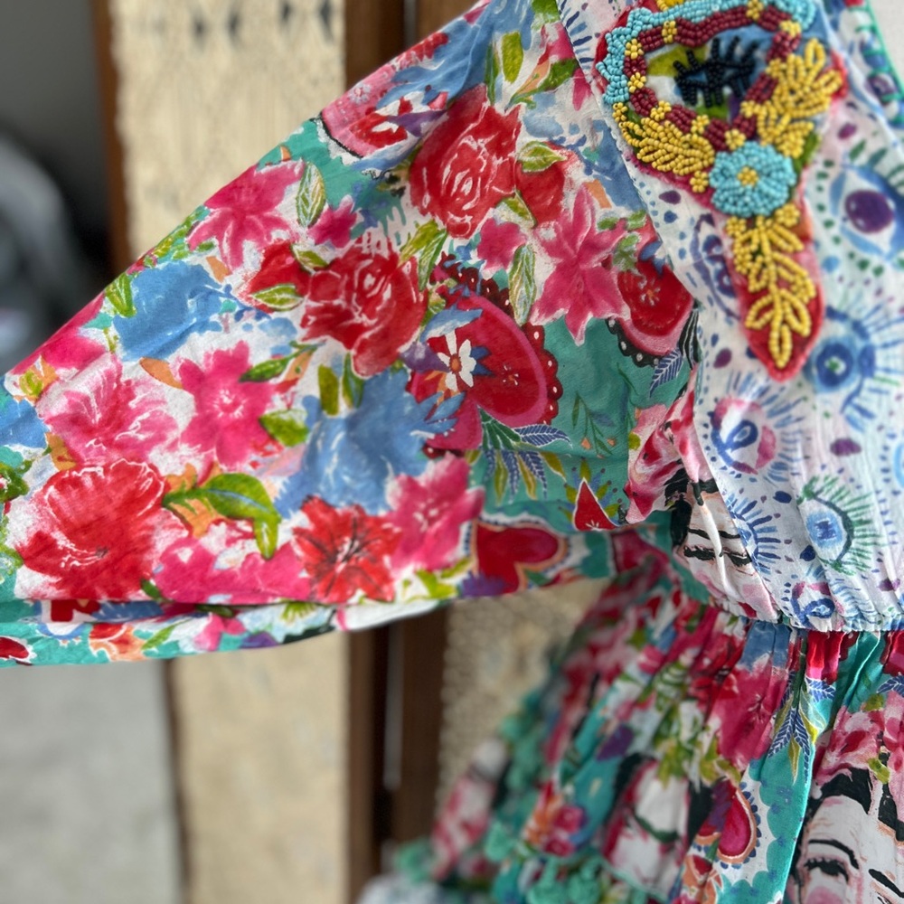 Antica Sartoria Sicilian Ladies Eye Tiered Dress - Picture 4 of 16
